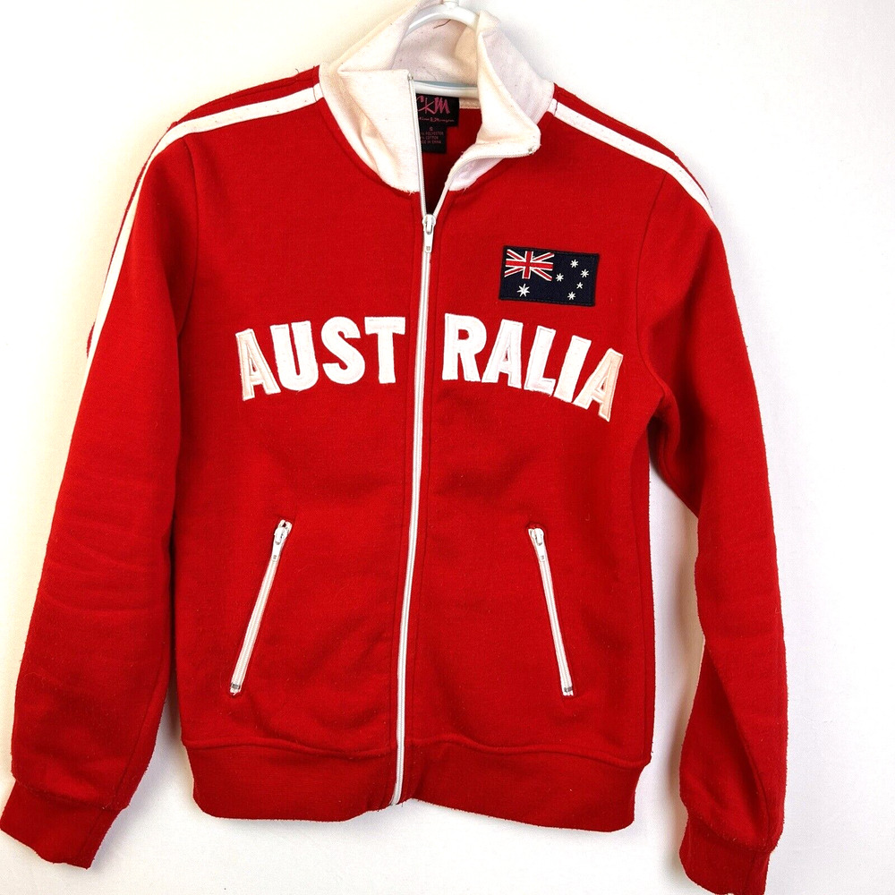 Caroline K Morgan CKM Australia Jacket Women's Small Red Zip Front Fleece